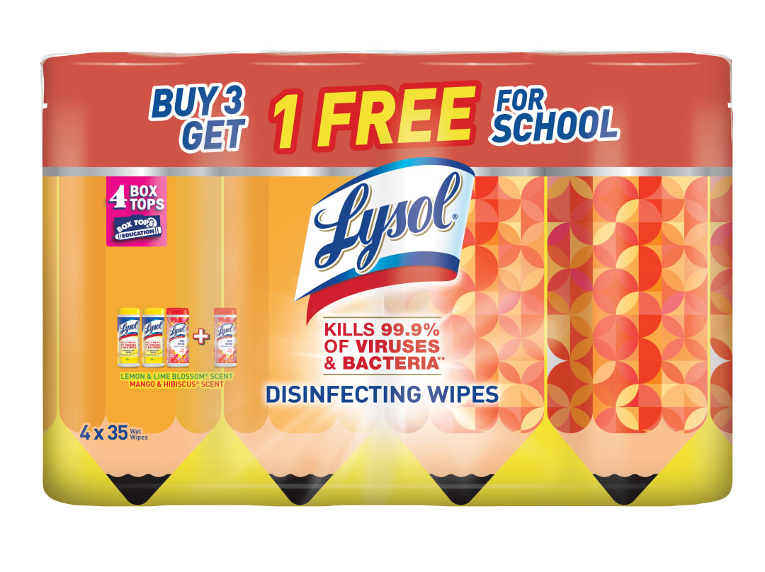 LYSOL® Disinfecting Wipes - (2 Lemon + 2 Mango) 3/(4x35) ct.