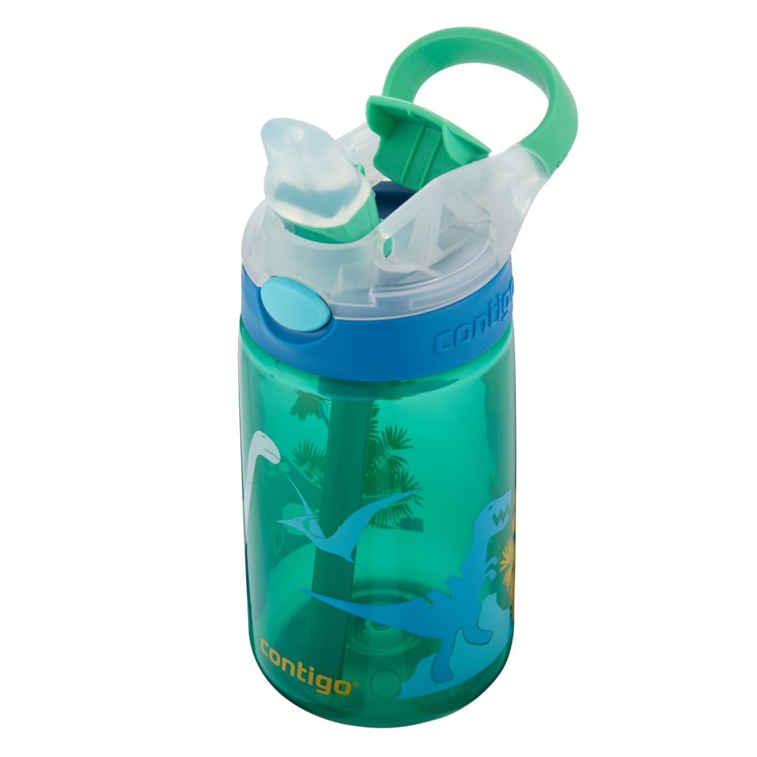 Contigo® Kids Water Bottle Gizmo Flip Jungle Green Dino AUTOSPOUT® with Straw, 420ml.