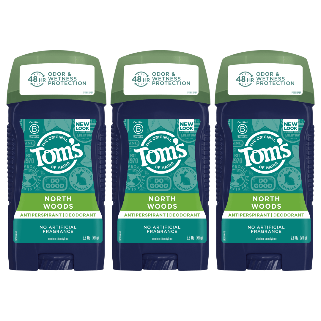 Tom's of Maine Antiperspirant Deodorant for Men, North Woods, 2.8 oz. 3-Pack