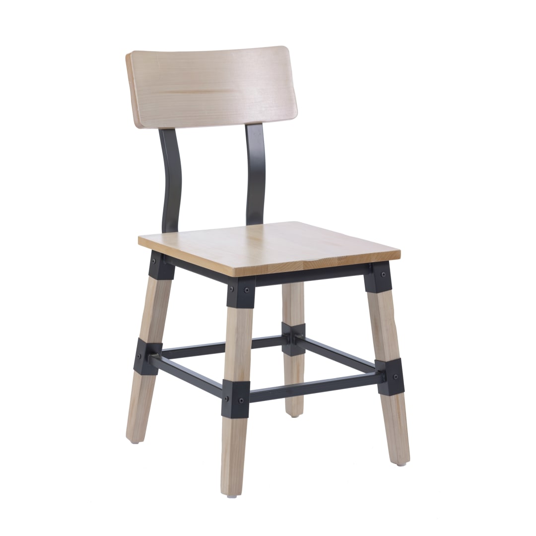 Jackson Commercial Grade Rustic Antique White Industrial Wood Dining Chair