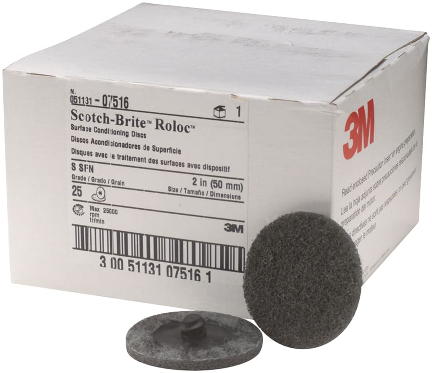 Scotch-Brite™ Roloc™ Yüzey Bakım Diski TR 07516, 2 in x NH A SFN, kutu başına 25 adet kasa başına 4 kutu