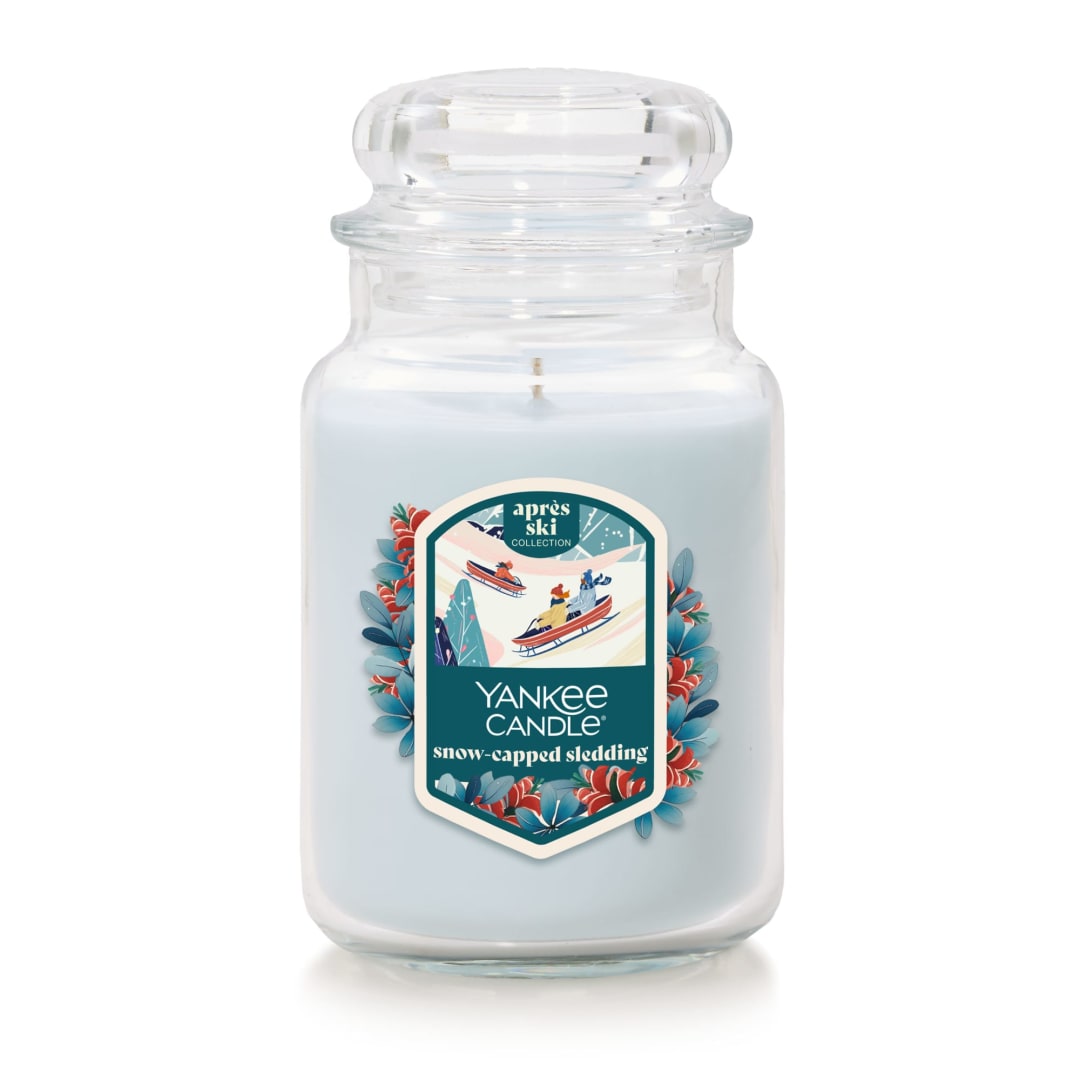 Yankee Candle Snow-Capped Sledding, 22 oz Original Large Jar Candle with up to 150 Hour Burn Time