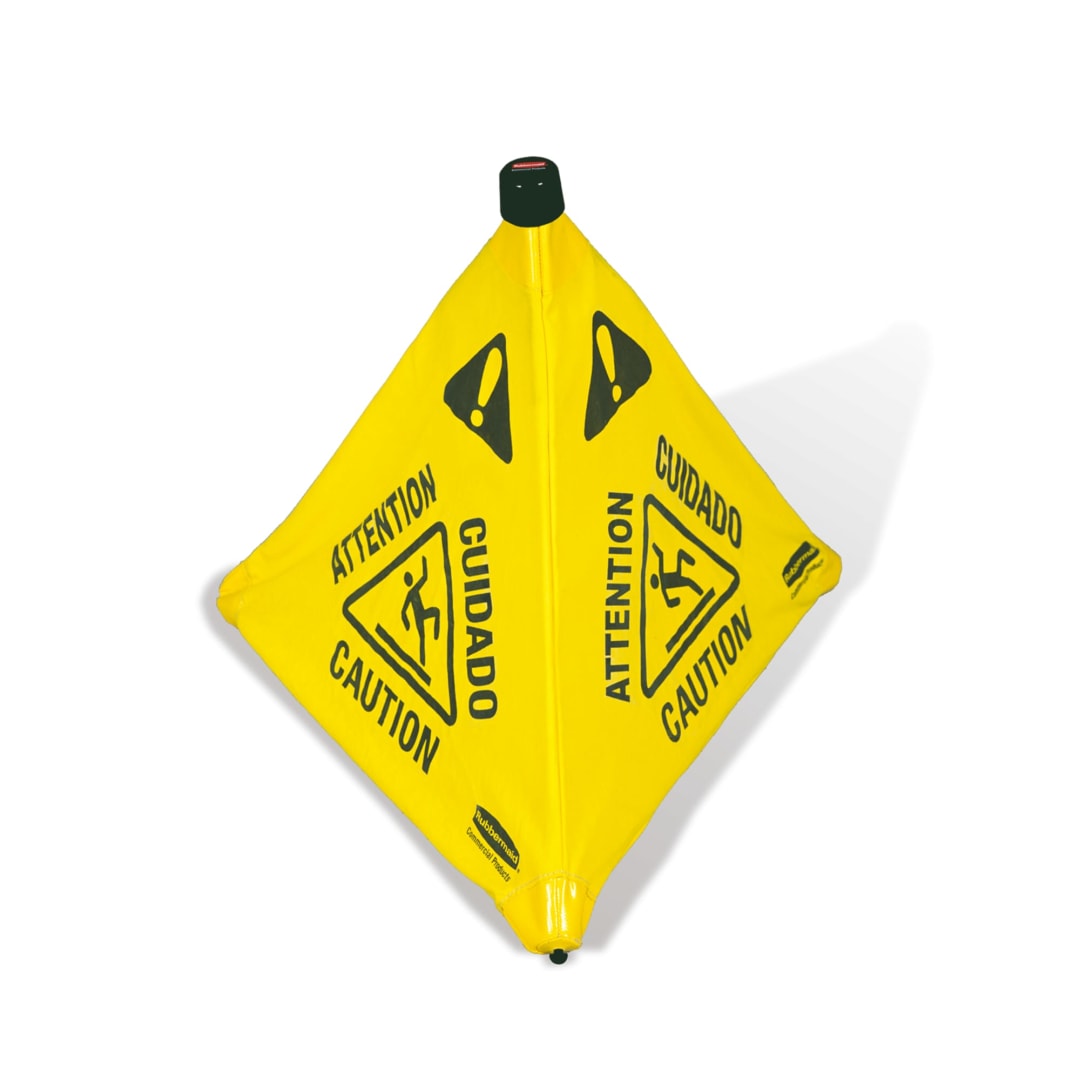 Rubbermaid Commercial Products Multilingual "Wet Floor" Pop Up Floor Cone, 30", Yellow