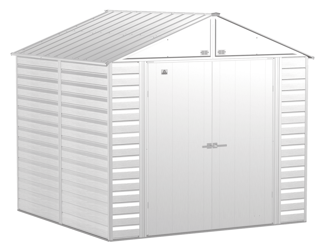 Arrow Select 8 x 8 x 8 ft Flute Grey Steel Storage Shed