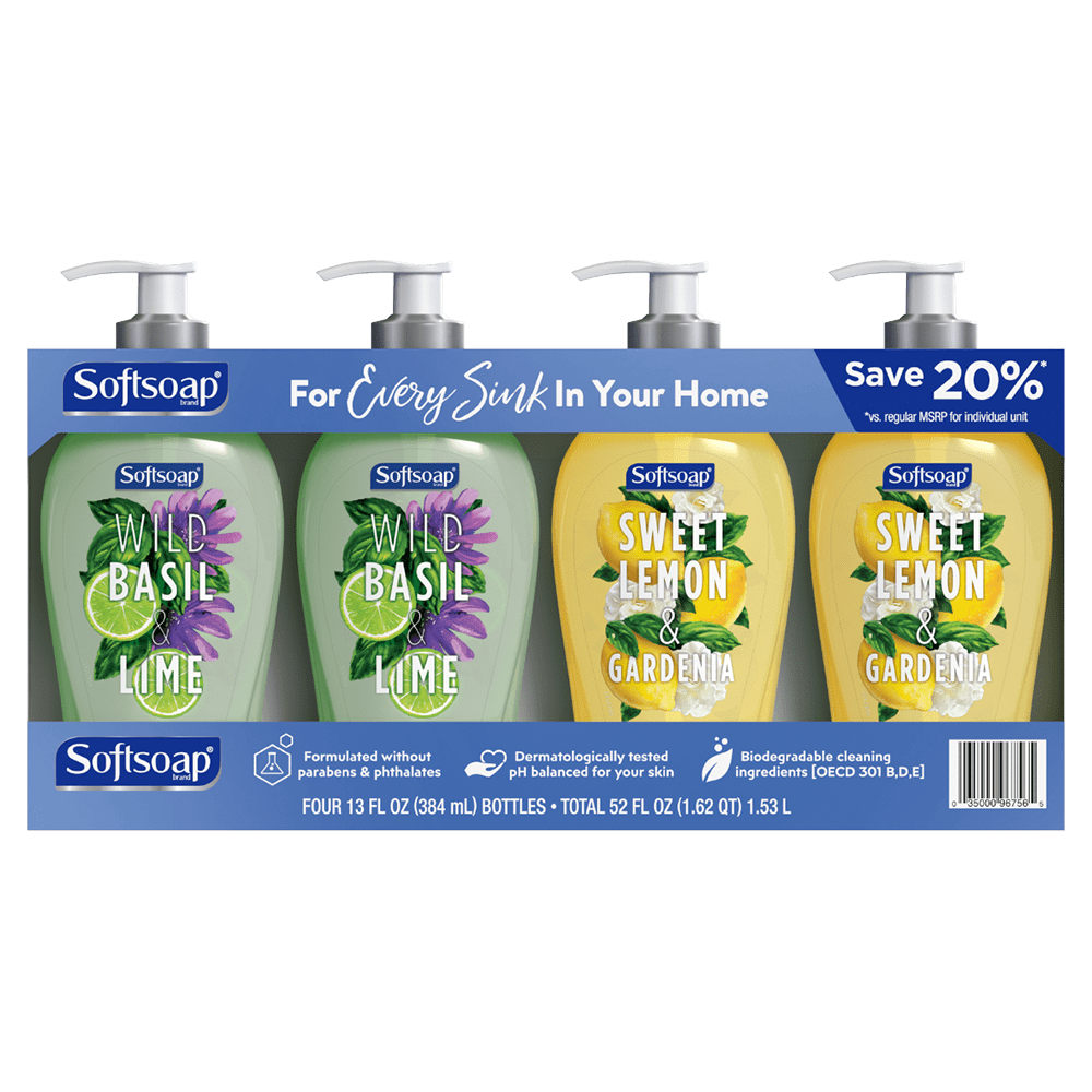 Softsoap Décor Liquid Hand Soap, Value 4 Pack, Lime, Lemon - 13 Fluid Ounce (4 Pack)