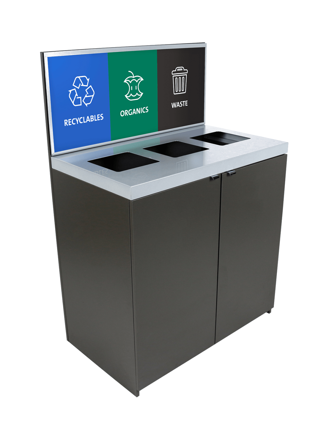  SESSANTA - Triple - Recyclables-Organics-Waste - Full Openings - Slate