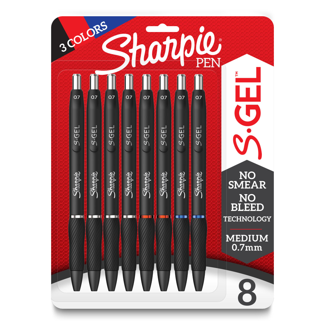 SHARPIE GEL 0.7MM 8CT B.ASST