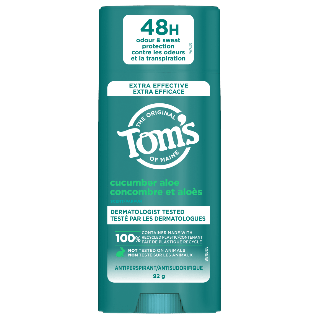 Tom’s of Maine Cucumber Aloe Antiperspirant for Women and Men, With Recycled Aluminum, 92g
