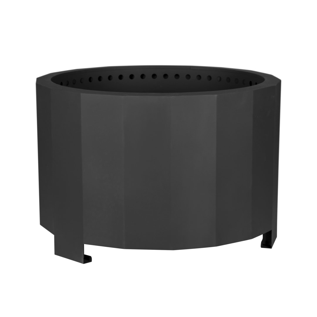 Titus Commercial Grade 27 inch Smokeless Outdoor Firepit, Natural Wood Burning Portable Fire Pit With Water-Resistant Cover, Black