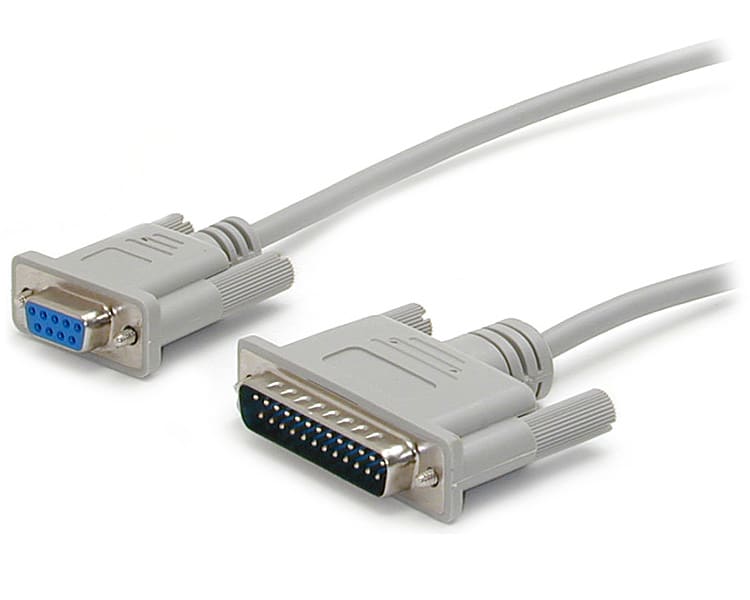 10 FT SERIAL NULL MODEM CABLE DB9F-DB25M