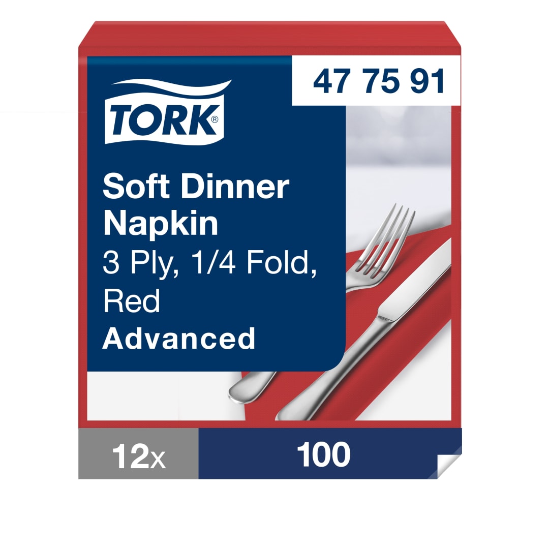 Tork Soft Red Dinner Napkin