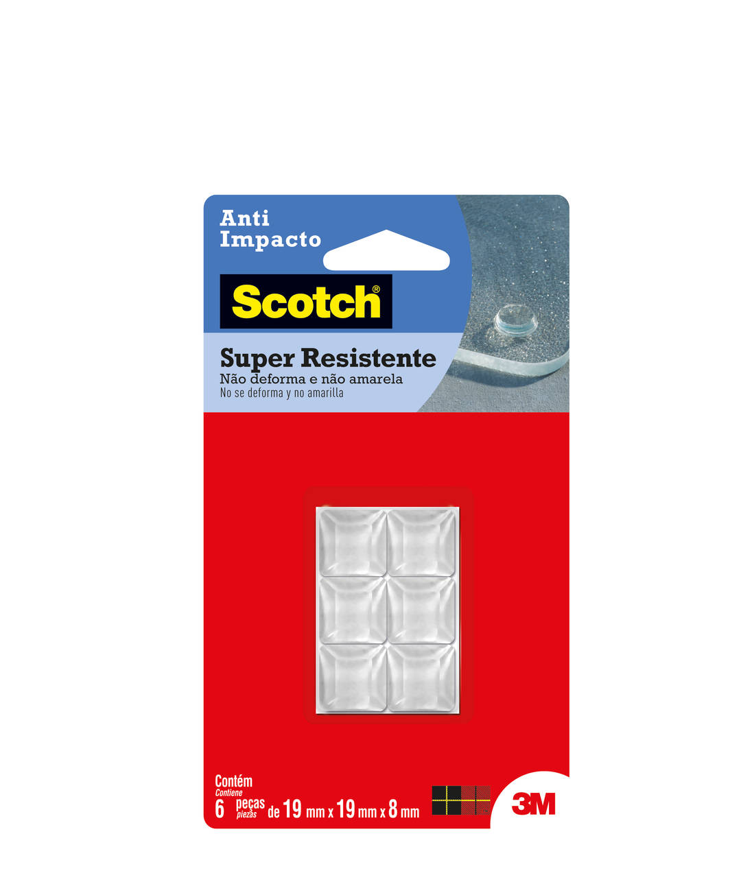 Protetor Anti-Impacto 3M™ Scotch™ Piramidal, 6 Unidades