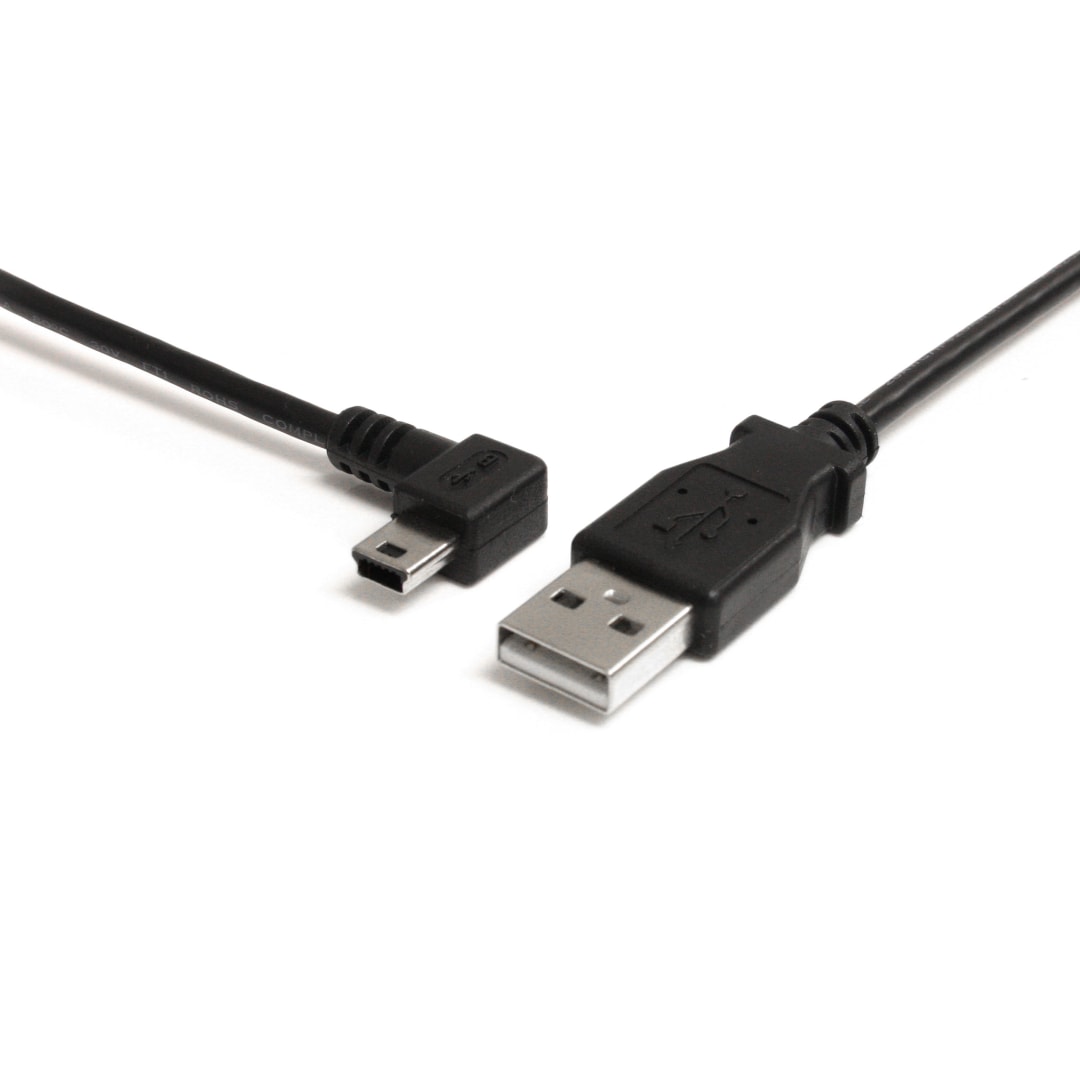 6 ft Mini USB Cable - A to Mini B Left Angle