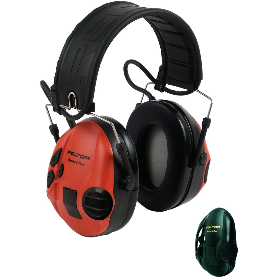 3M™ PELTOR™ SportTac™ chrániče sluchu, 26dB, skladacie, červené mušle, MT16H210F478RD