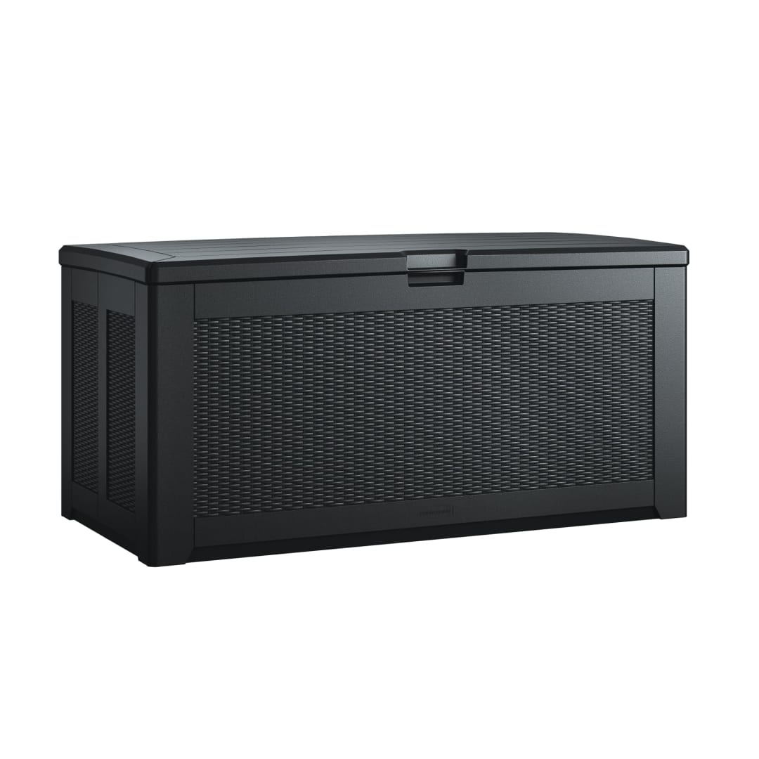 Rubbermaid Extra Large Resin Outdoor Storage Deck Box (134 Gal) Weather Resistant Black Deck Organization for Home/Backyard/Pool Chemicals/Toys/Garden Tools/Porch/Patio Cushions