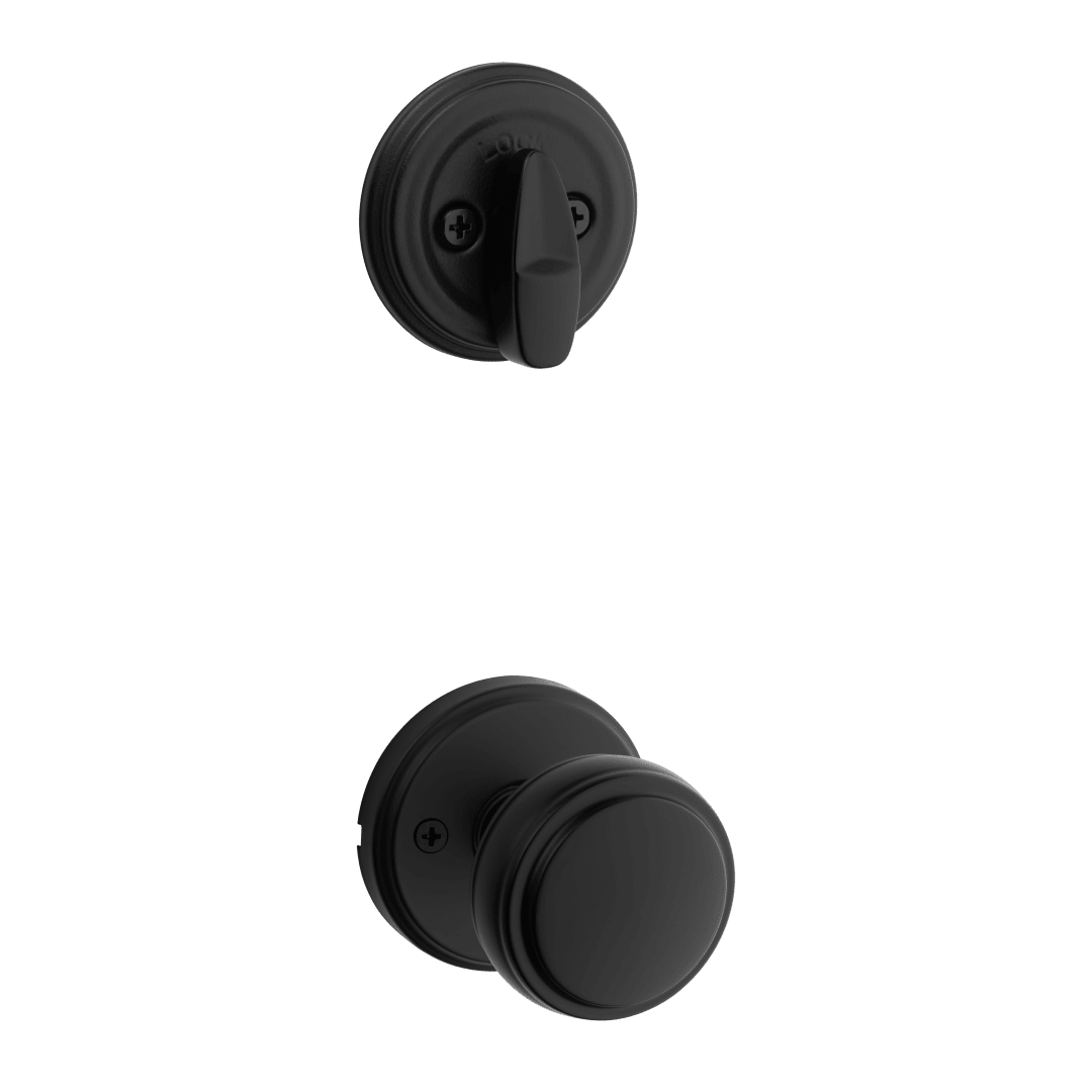 966 Single Cylinder Interior Pack w/ Round Rose Sora Knob for Signature Series Handlesets in Matte Black