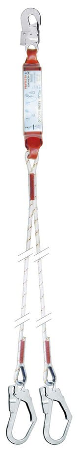 3M™ Protecta® Sanchoc™ Şok Emicili Lanyard, Mantolu Halat, Çift Kol, 1,30 m, AE532/31