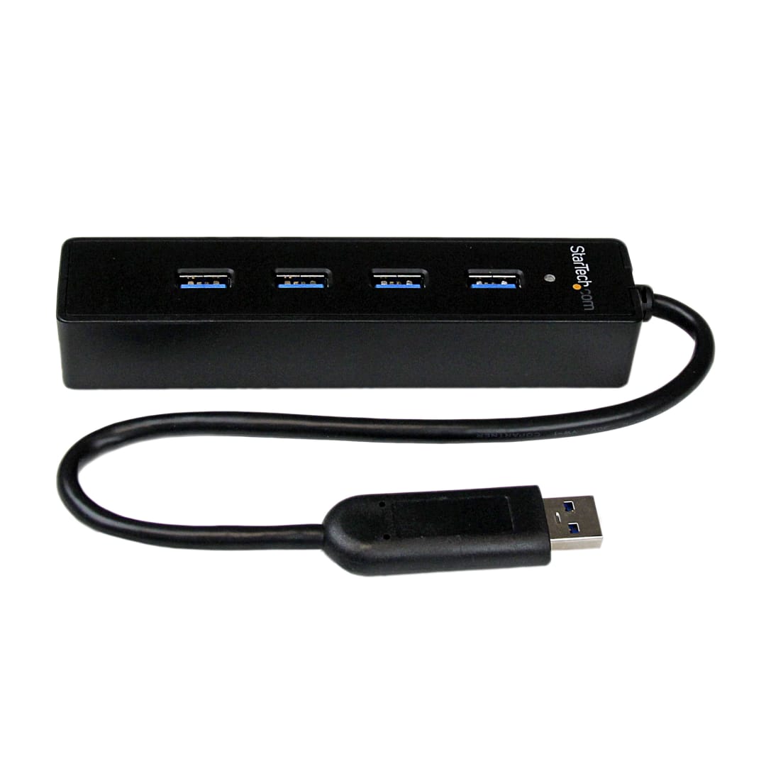 4 Port SuperSpeed Portable USB 3 0 Hub Black