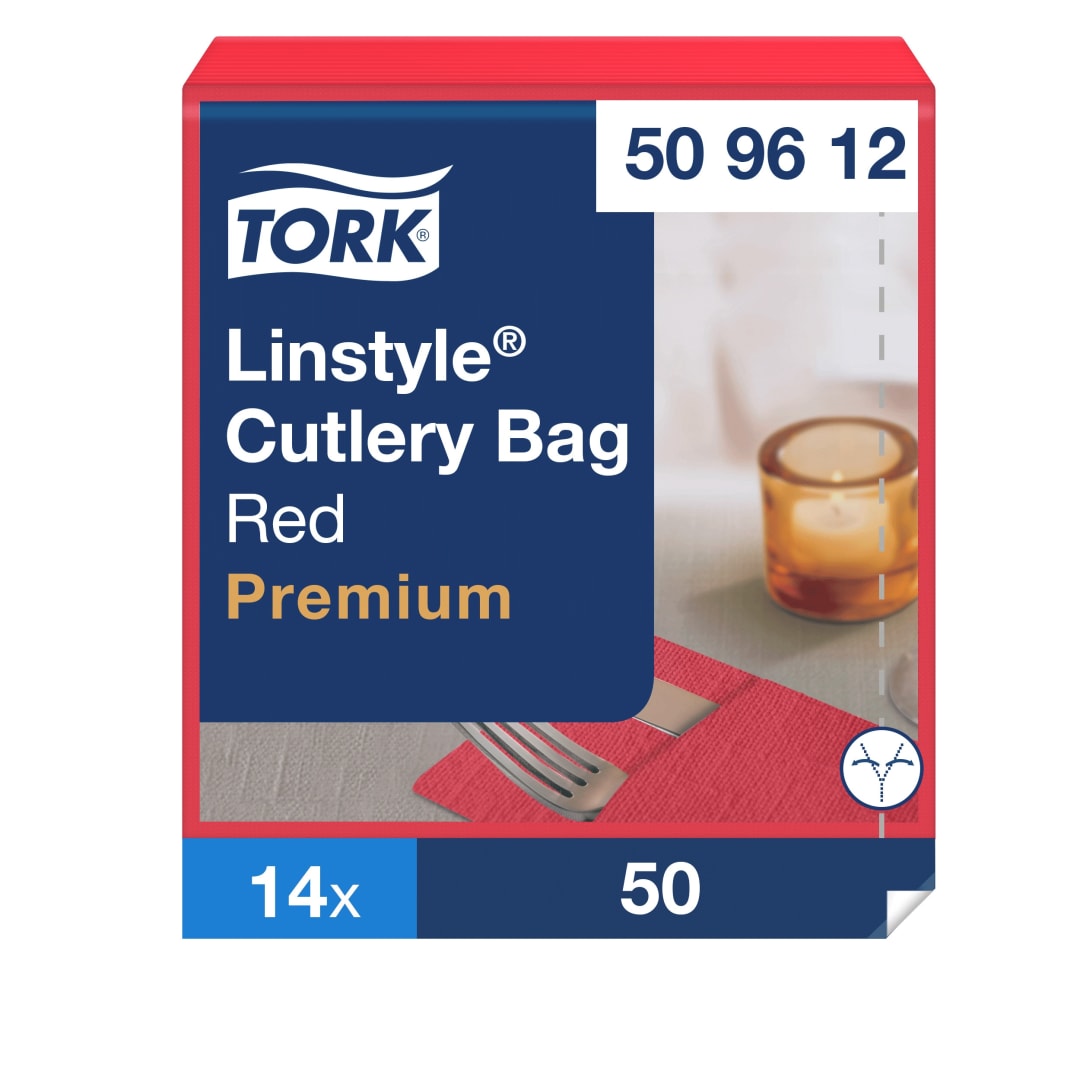 Tork Premium LinStyle® Red Cutlery Bag Napkin