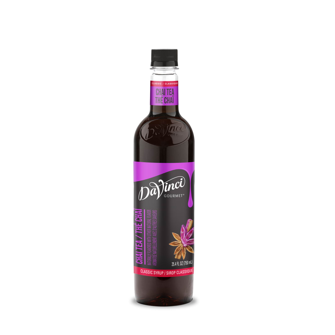 DaVinci Gourmet Chai Tea Syrup, Plastic Bottle, 4 x 750 mL