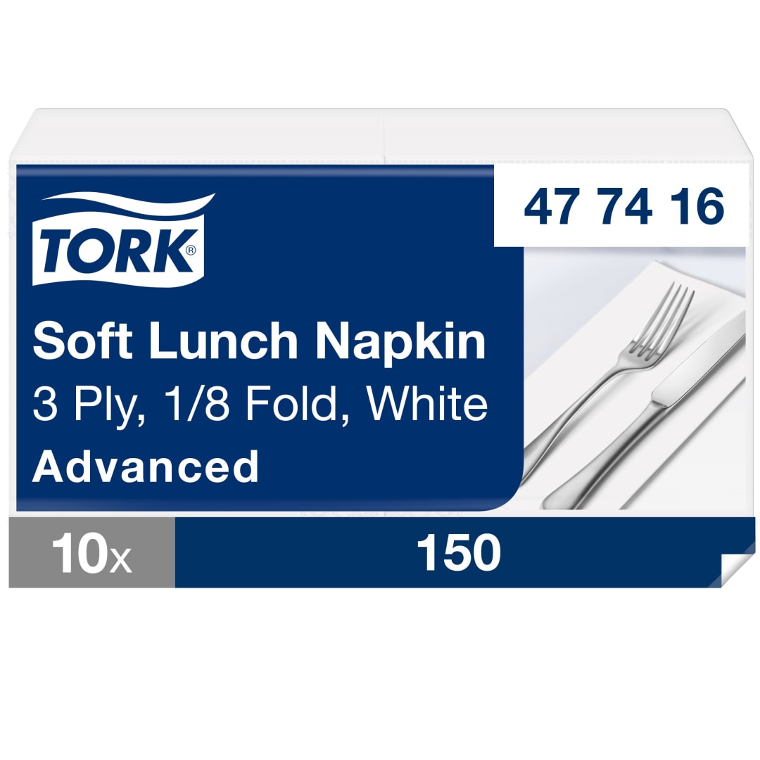 Tork Soft White Lunch Napkin 1/8 Folded