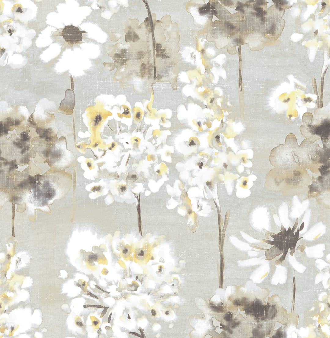 Marilla Yellow Watercolor Floral Wallpaper