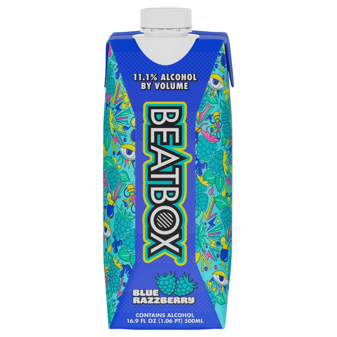 BeatBox Blue Razzberry Wine Cocktail, 11.1% ABV, 500 mL Tetra Pak