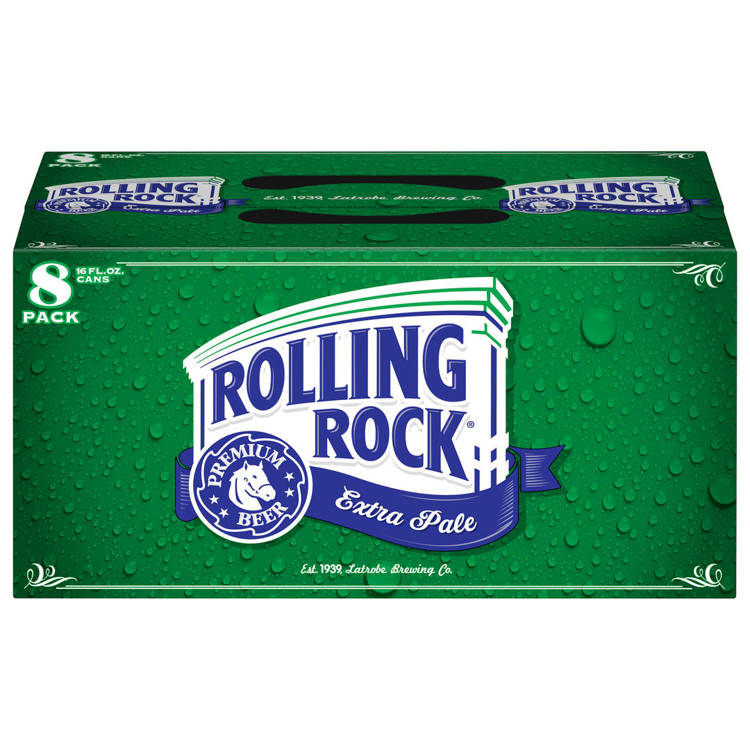 Rolling Rock Extra Pale Beer, 8 Pack 16 fl. oz. Cans