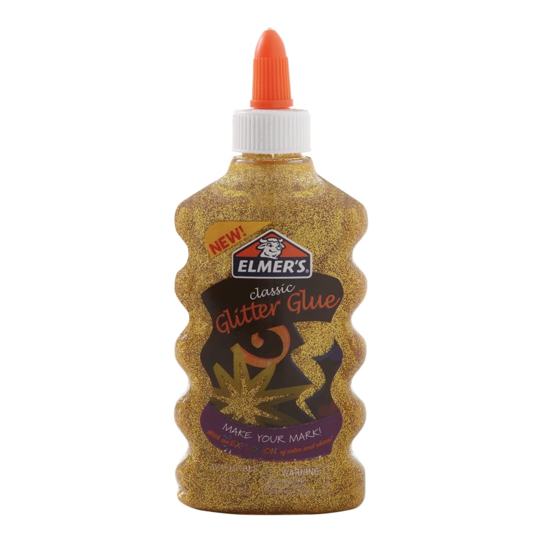 Elmer's Liquid Glitter Glue, Washable, Gold, 6 Ounces, 1 Count - Great for Making Slime