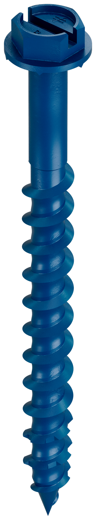 Simpson Strong-Tie TNT18214H Titen Turbo™ — 3/16 in. x 2-1/4 in. Hex-Head Concrete and Masonry Screw, Blue (100-Qty) (Pack of 5)