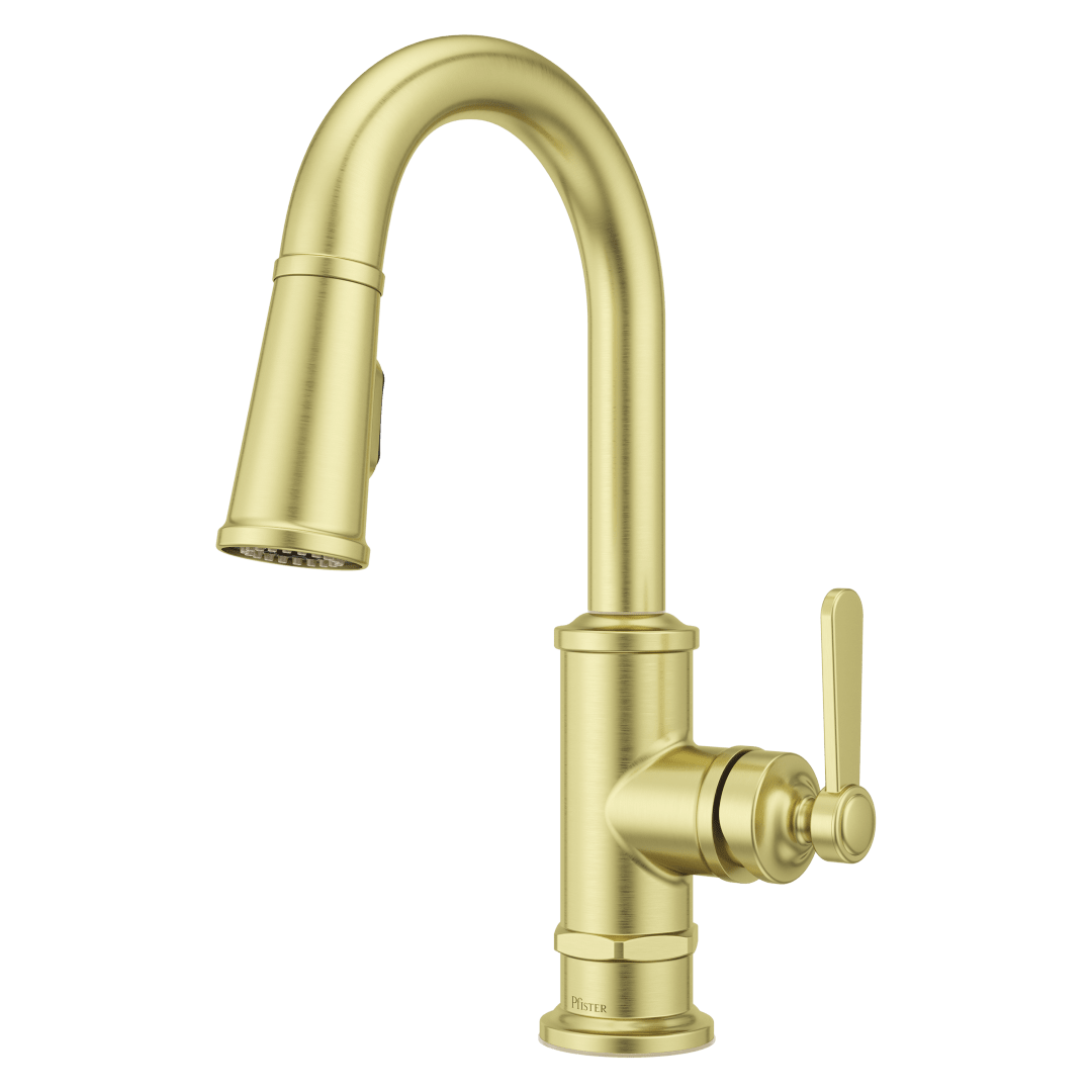 Port Haven Pull-Down Bar/Prep Faucet in Brushed Gold