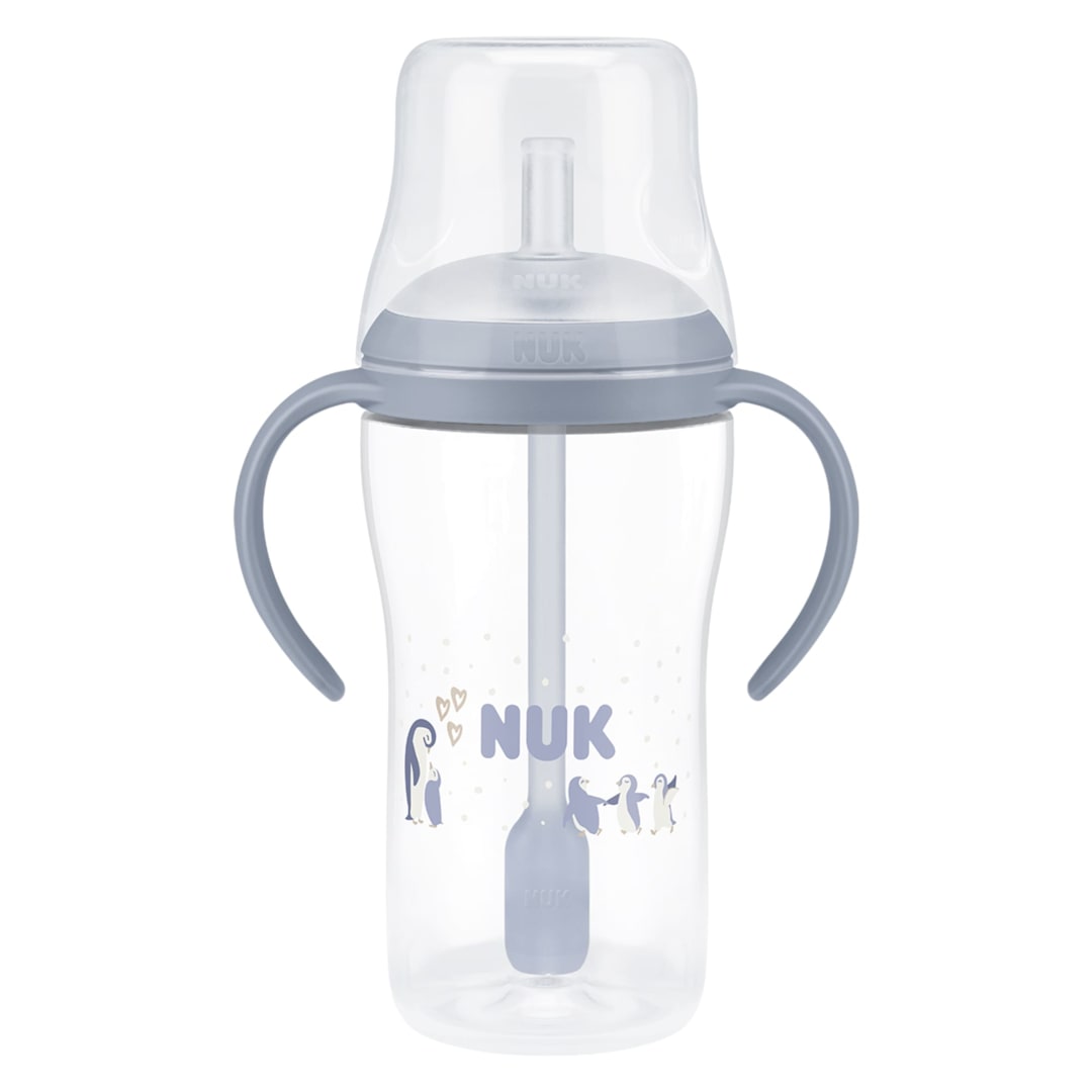 NUK PM 260ML PP LBTL STRAW CL2 PENGU 1/B