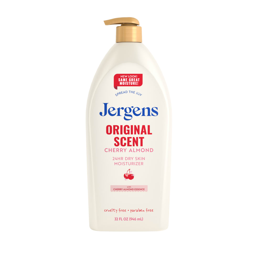 Jergens Cherry Almond Hand & Body Lotion, Dry Skin, 32 fl oz
