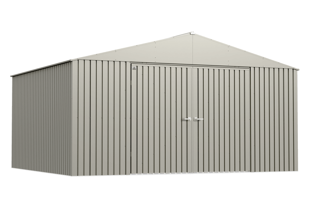 Arrow Elite Steel Storage Shed, 14x12, Cool Grey