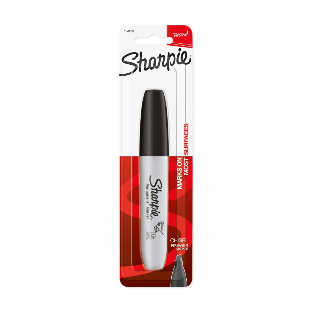 Sharpie® Permanent Marker, Chisel Tip, Black, 1 Count