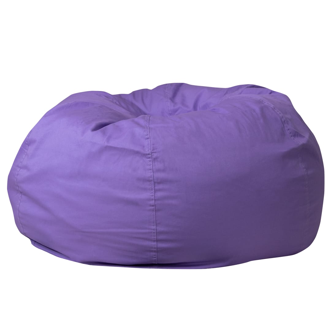 Duncan Oversized Solid Purple Refillable Bean Bag Chair for All Ages