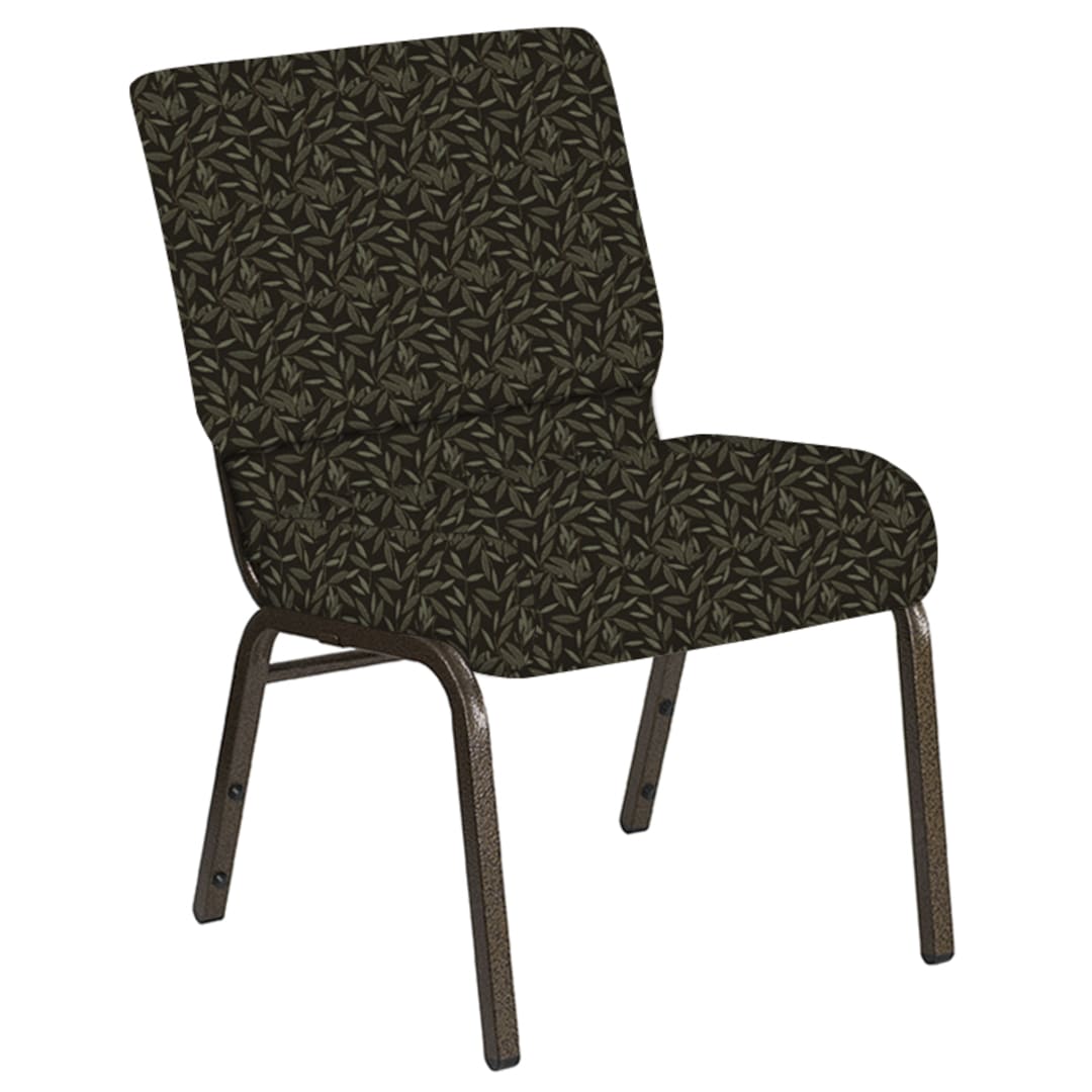21''W Church Chair in Jasmine Wintermoss Fabric - Gold Vein Frame