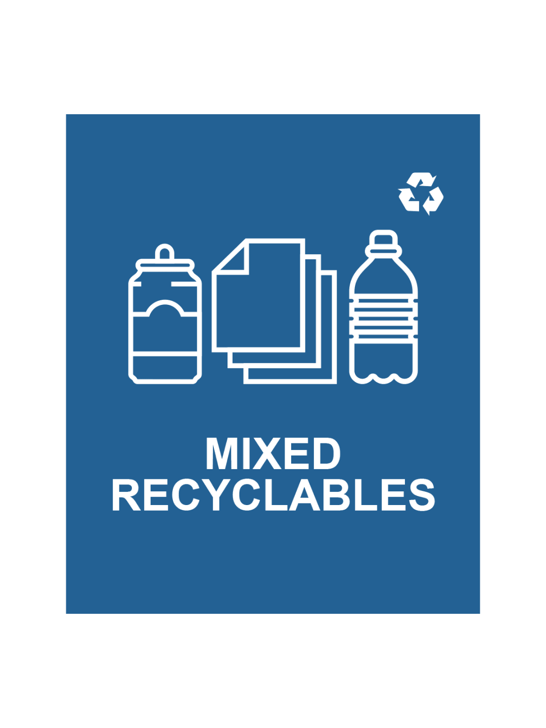 SPECTRUM - Single - Sign - Mixed Recyclables - Blue-White