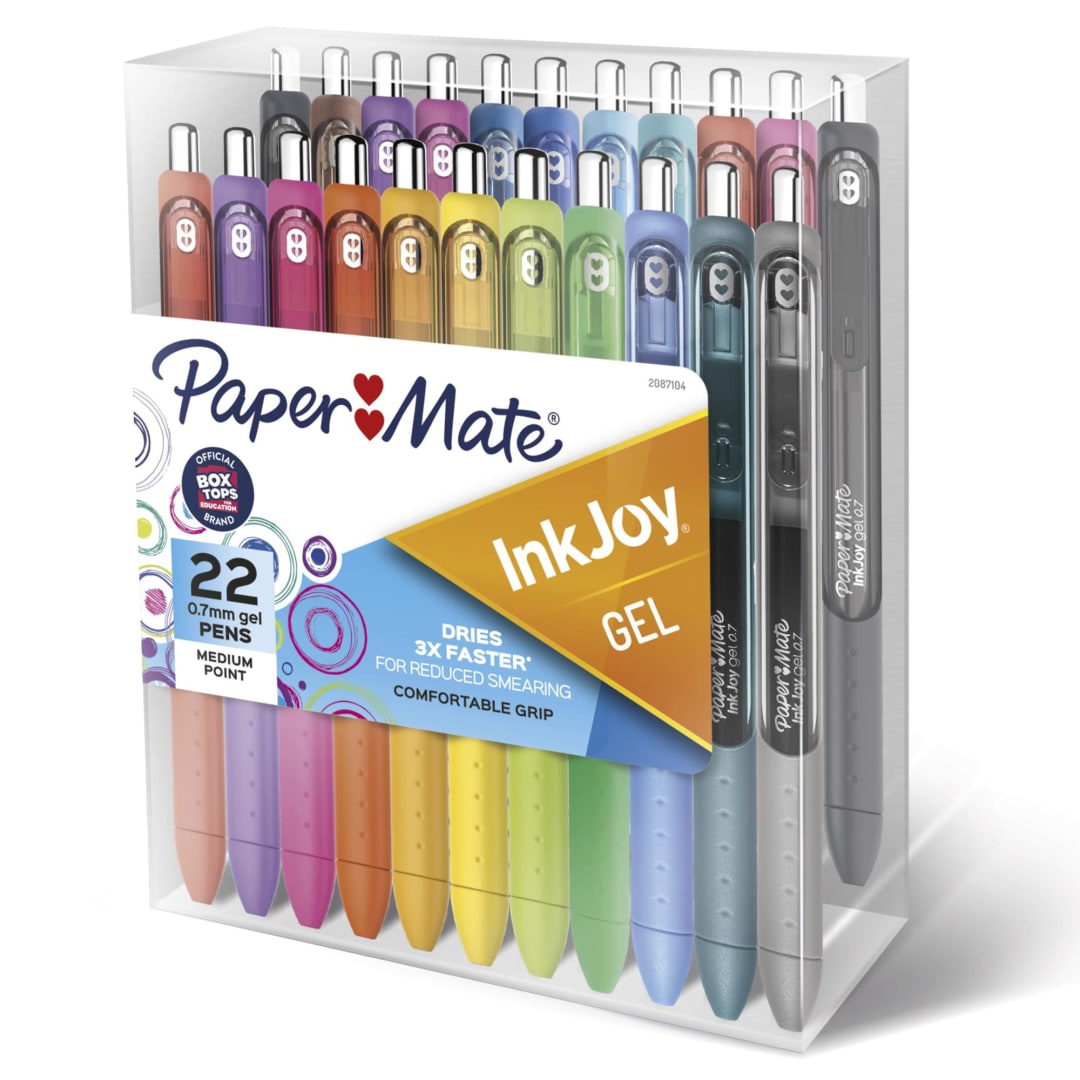 Paper Mate® InkJoy® Pens, Gel Pens, Medium Point (0.7 mm), Assorted, 22 Count