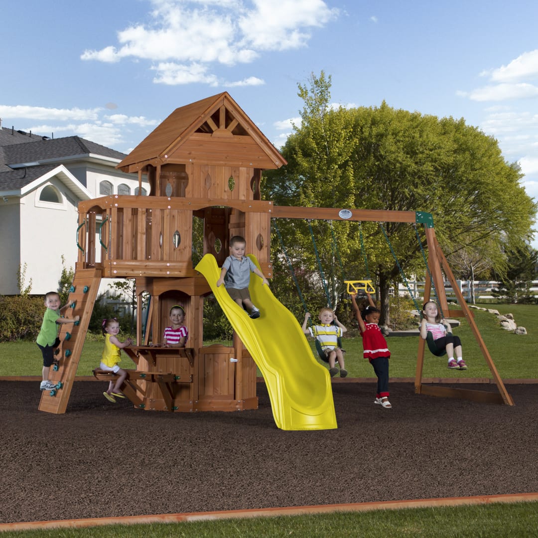 Woodland Swing Set With Yellow Slide (Silverwood/BJ'S)