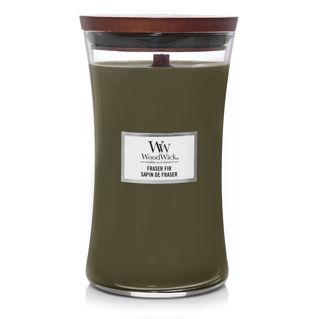 WoodWick® Large Hourglass Scented Candle | Fraser Fir | with Crackling Wick | Burn Time: up to 130 Hours