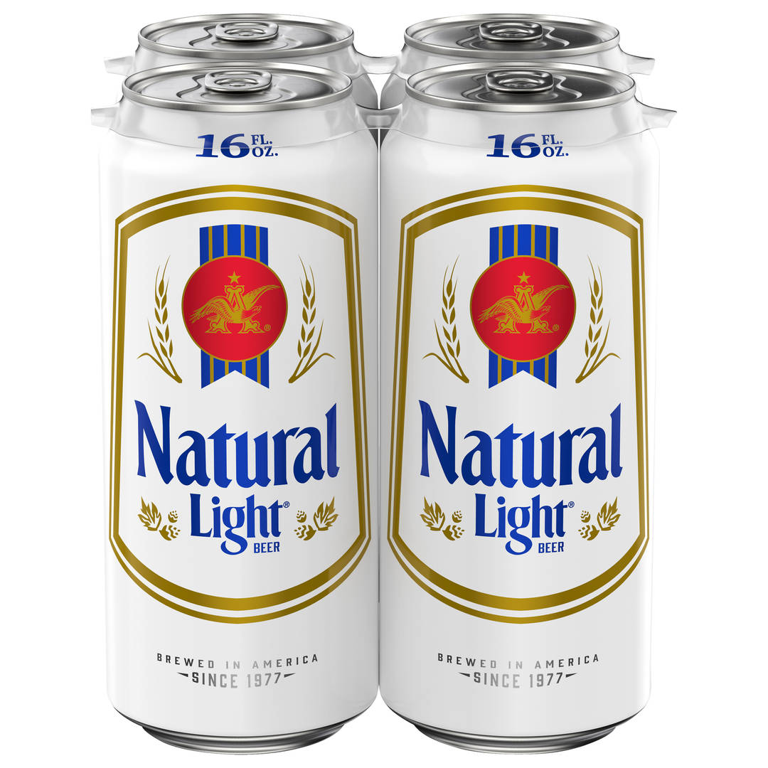 Natural Light Beer, 4 Pack, 16 fl oz Cans, 4.2% ABV