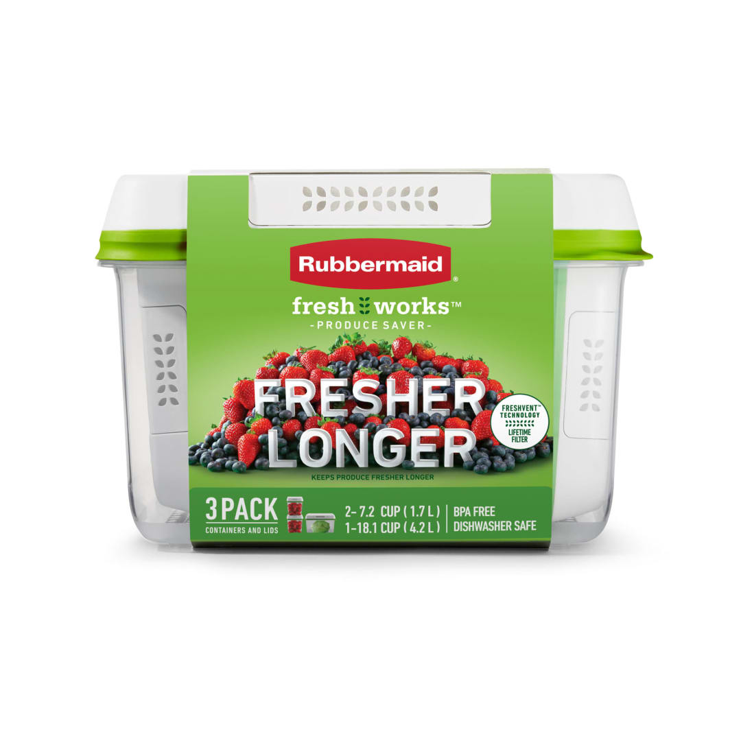 Rubbermaid® FreshWorks Produce Savers, Medium and Large Produce Storage Containers, 6 Piece Set