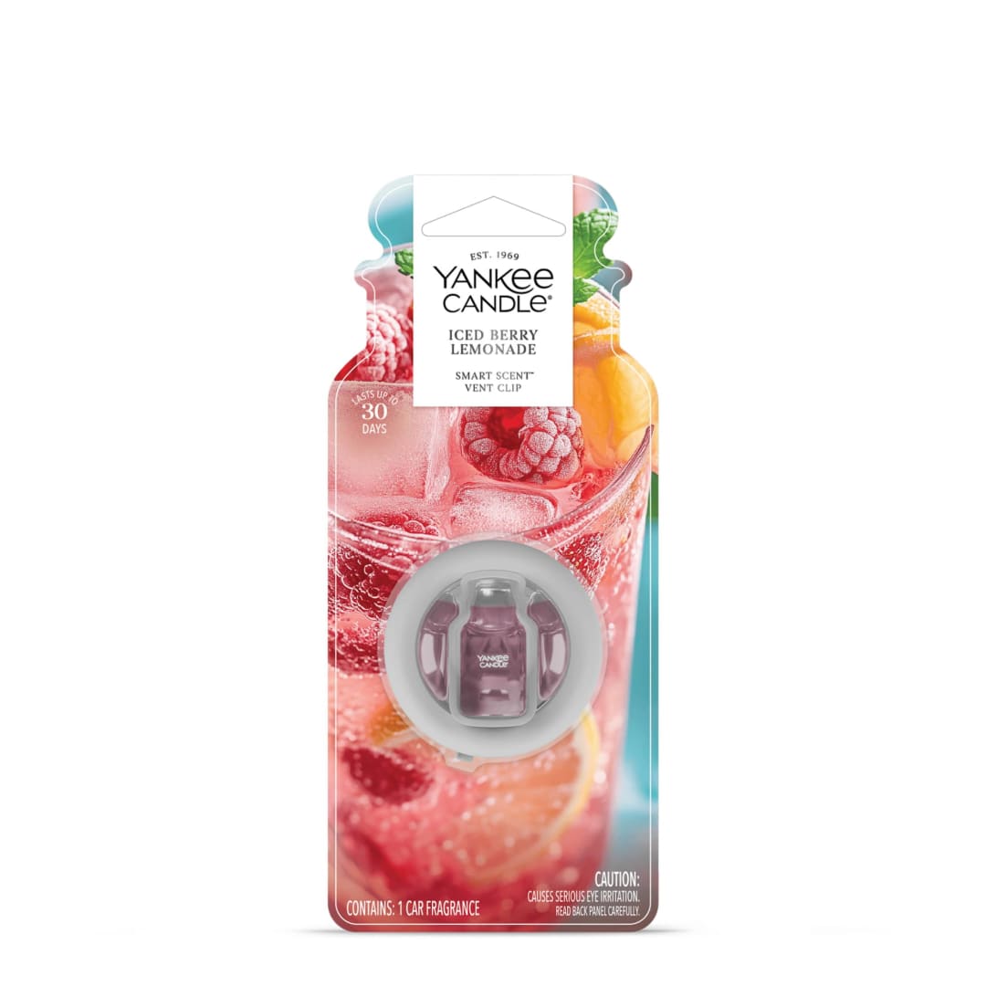 Yankee Candle Iced Berry Lemonade, Smart Scent™ Vent Clip with up to Enjoy up to 30 Days of Room Filling Fragrance