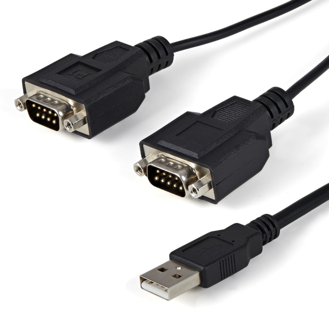 USB to 2 Port RS232 DB9 Serial Adapter Cable