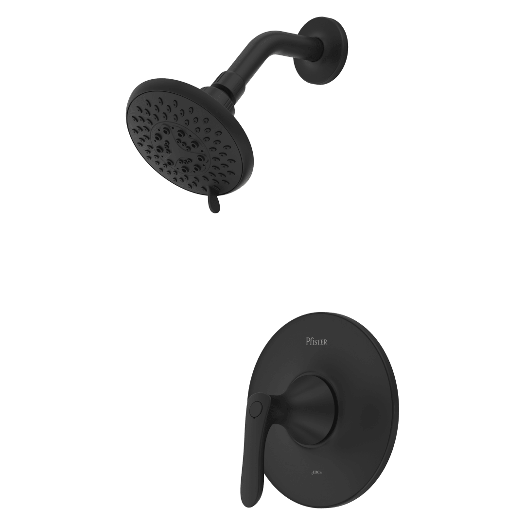 Weller 1-Handle Shower Only Trim Kit in Matte Black