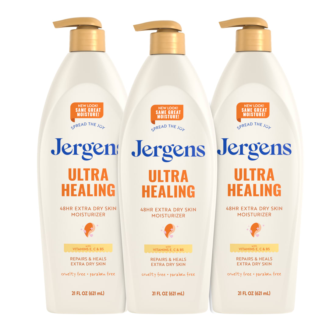Jergens Ultra Healing Body Lotion, Moisturizer for Dry Skin, 21 fl oz, 3pk