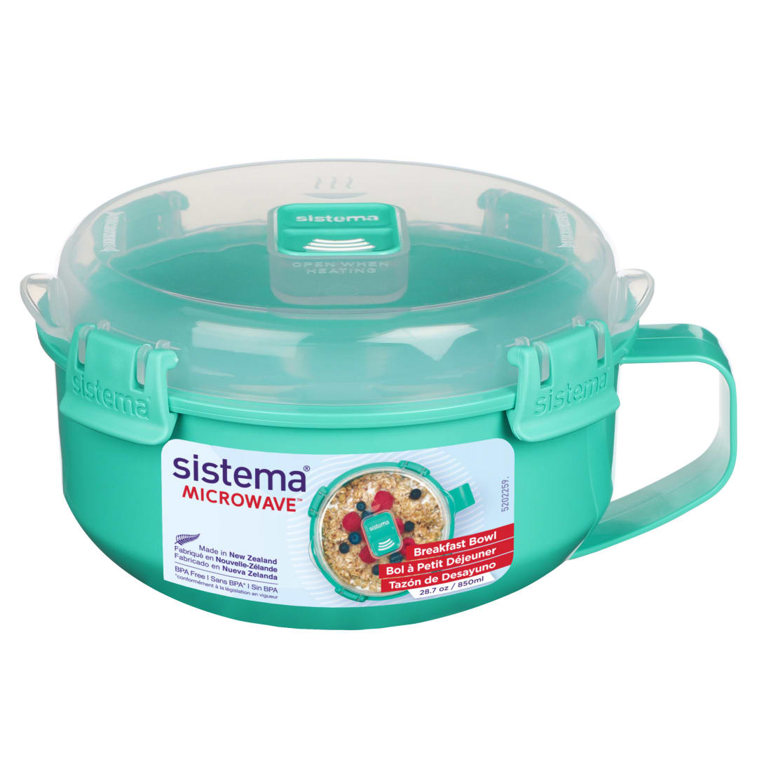 Bol à micro-ondes pour le petit-déjeuner Sistema, 850 ml, couleur variable, 1 pièce