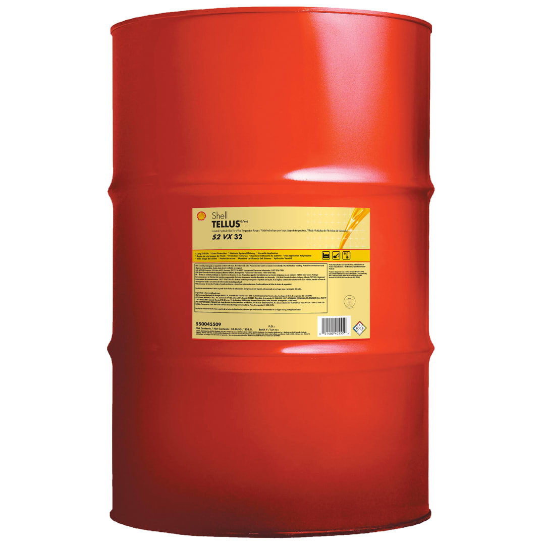 Shell Tellus S2 VX 32 Hydraulic Fluid, 208 Litre Drum