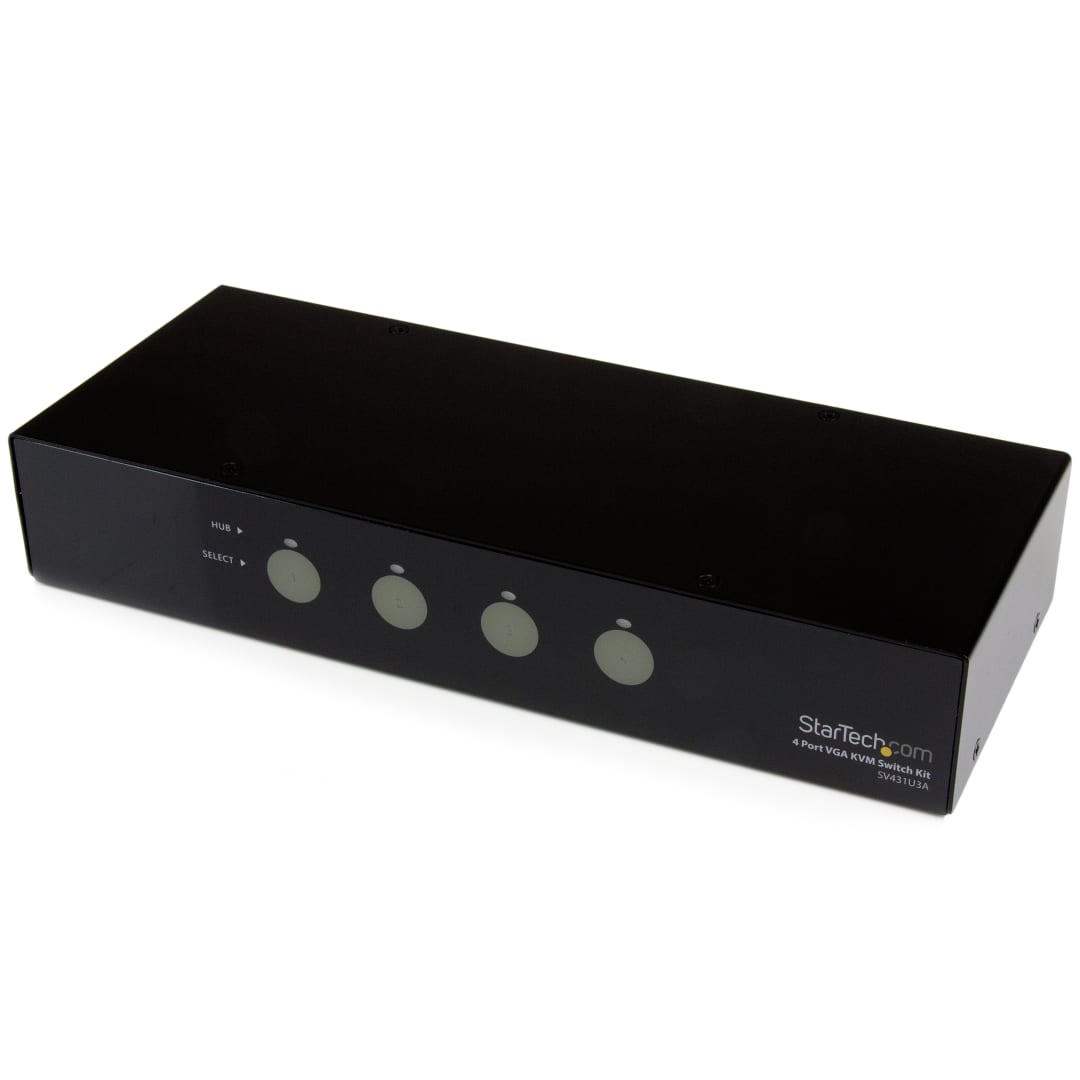4Port USB 3 VGA KVM Switch with Cables and Audio